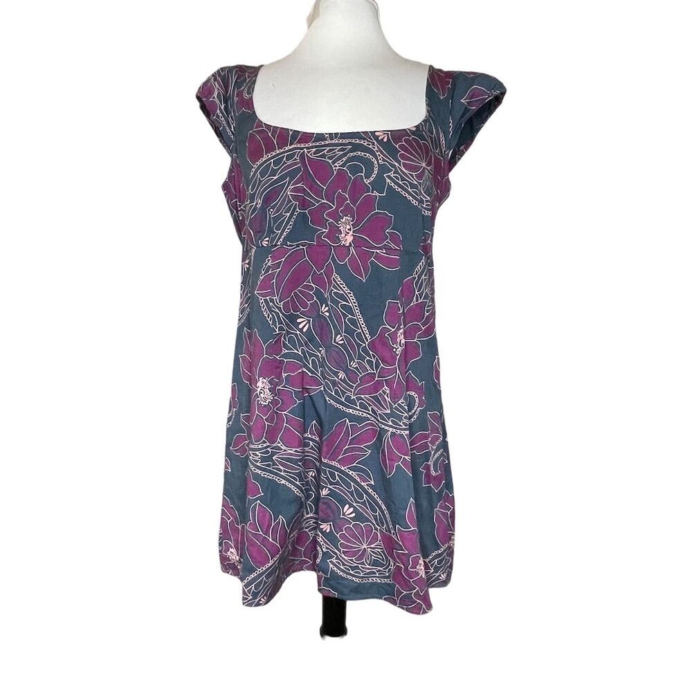 Silence + Noise Urban Outfitters Women's Floral Cap Sleeve Dress Size 12 - Picture 2 of 5